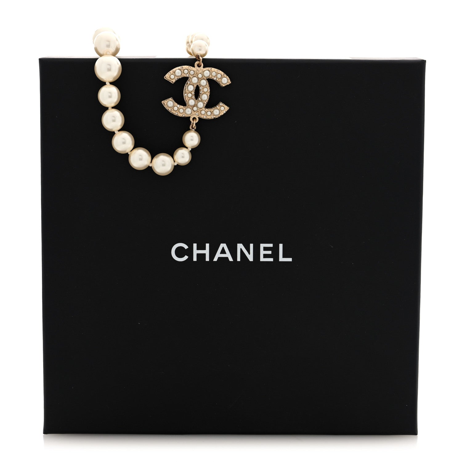 Pearl CC 100th Anniversary Necklace Light Gold
