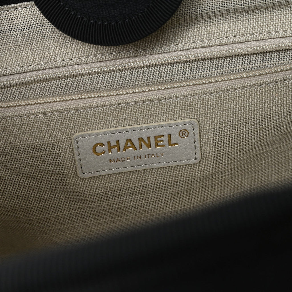 Chanel Mixed Fibers Small Deauville Tote Black