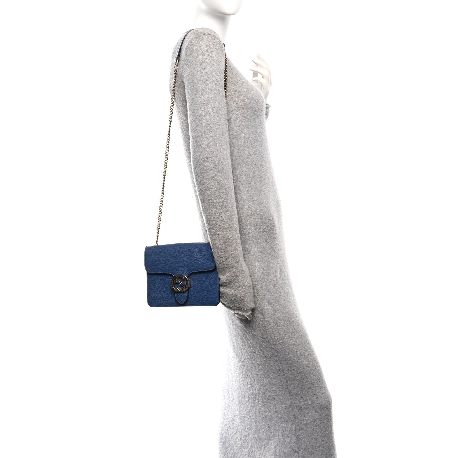 Gucci Dollar Calfskin Small Interlocking G Shoulder Bag Caspian