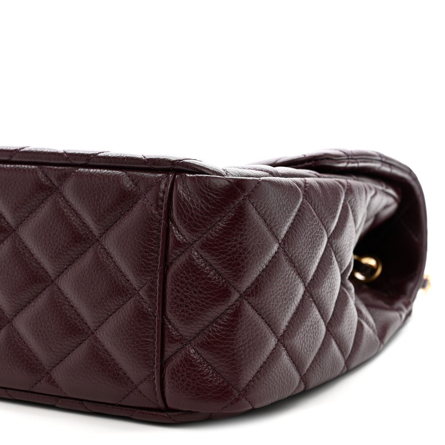 Chanel Grained Calfskin Quilted XXL Travel Flap Bag Burgundy