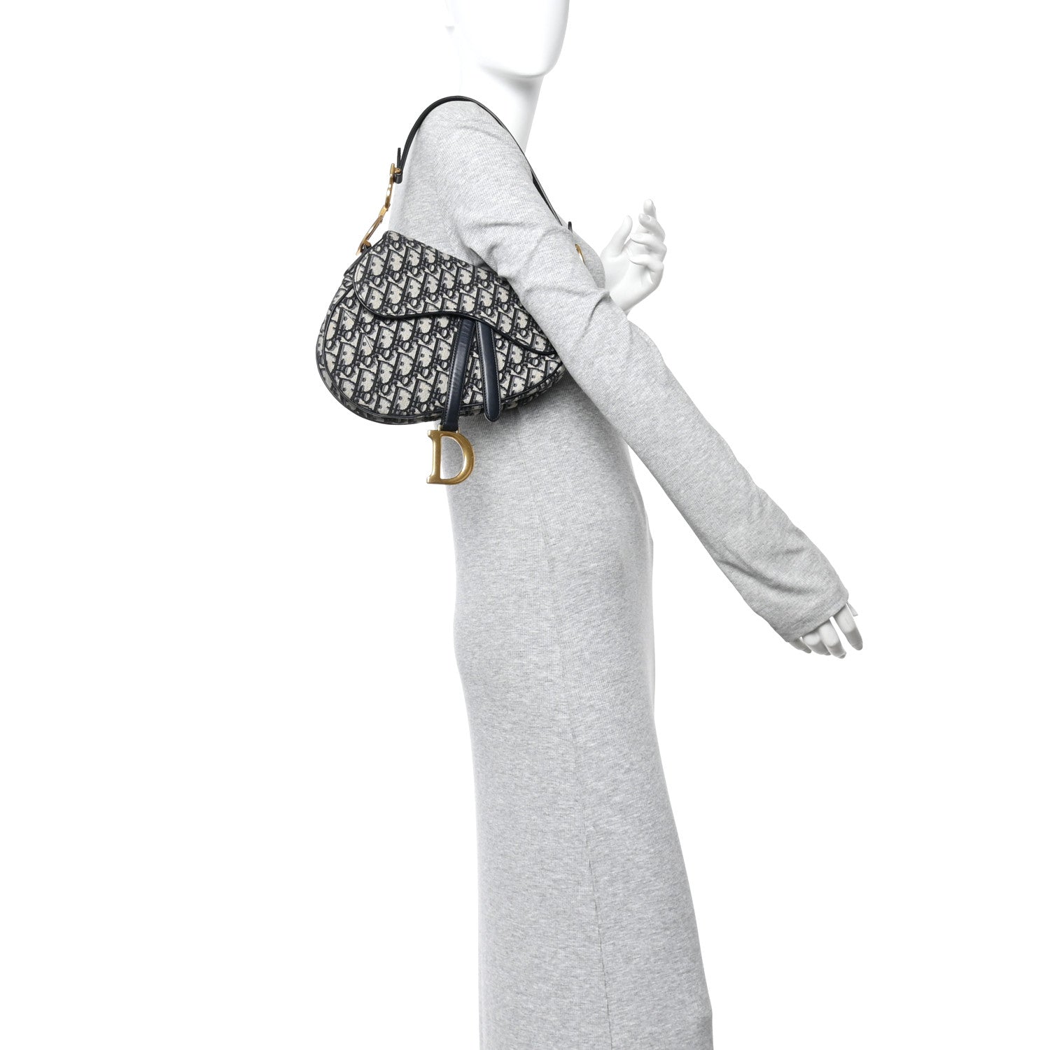 Christian Dior Oblique Saddle Bag Blue