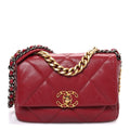 Chanel Goatskin Quilted Medium Chanel 19 Flap Red