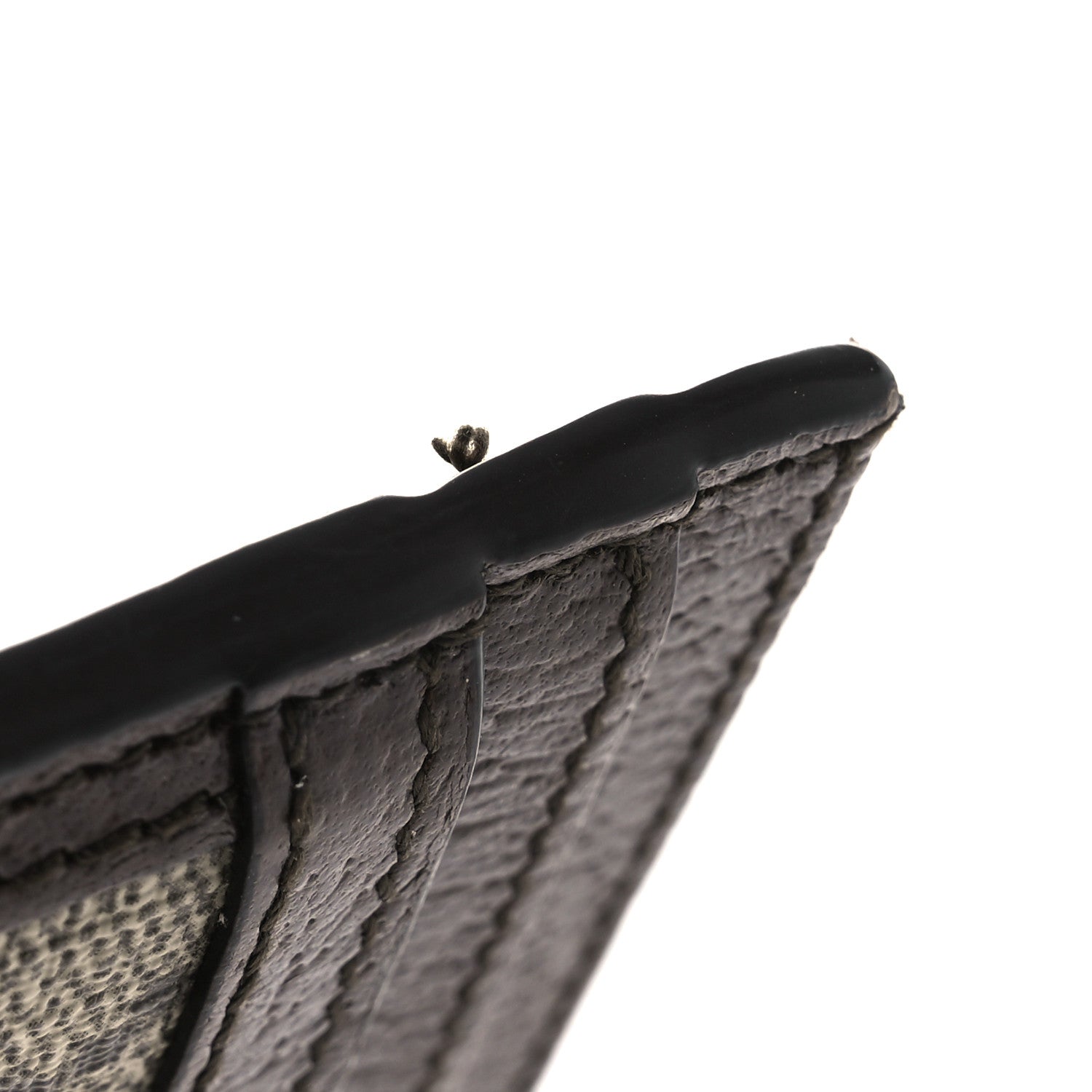 Gucci GG Supreme Monogram Textured Dollar Calfskin Ophidia Card Holder Beige Ebony New Acero