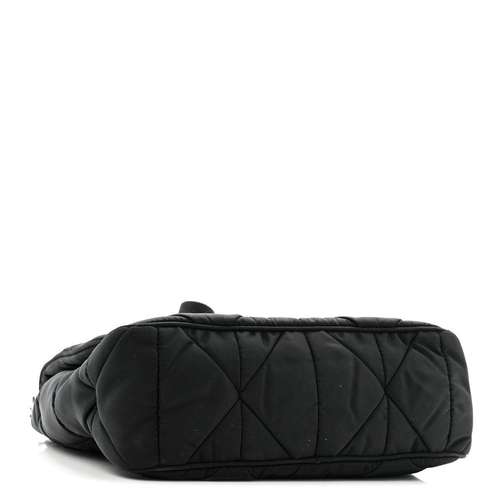 Prada Re-Nylon Quilted Padded Flap Shoulder Bag Black