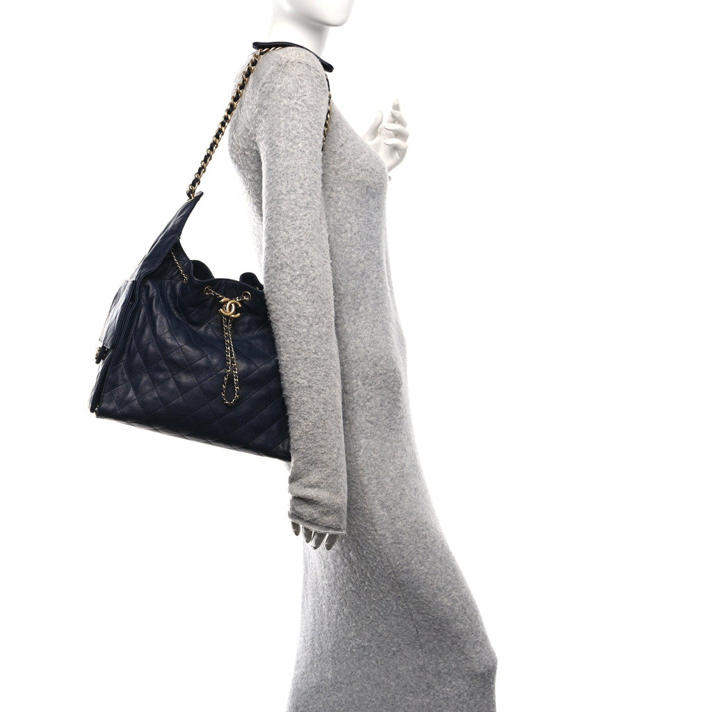 Chanel Caviar Quilted Medium Chanel 25 Handbag Dark Navy