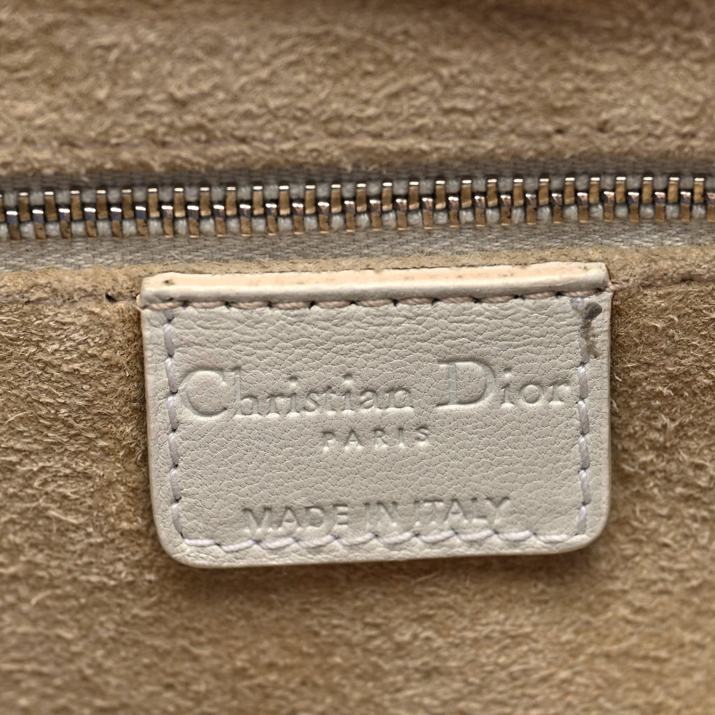 Christian Dior Lambskin Woven Dior Tote White