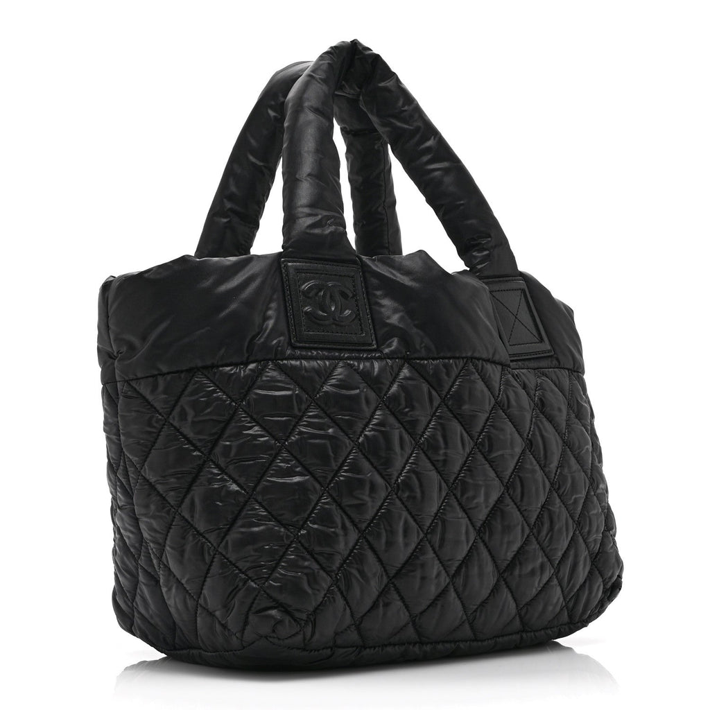 Chanel Nylon Quilted Small Coco Cocoon Tote Black