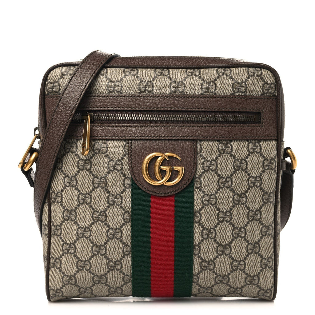 Gucci GG Supreme Monogram Web Small Ophidia Messenger Bag Brown