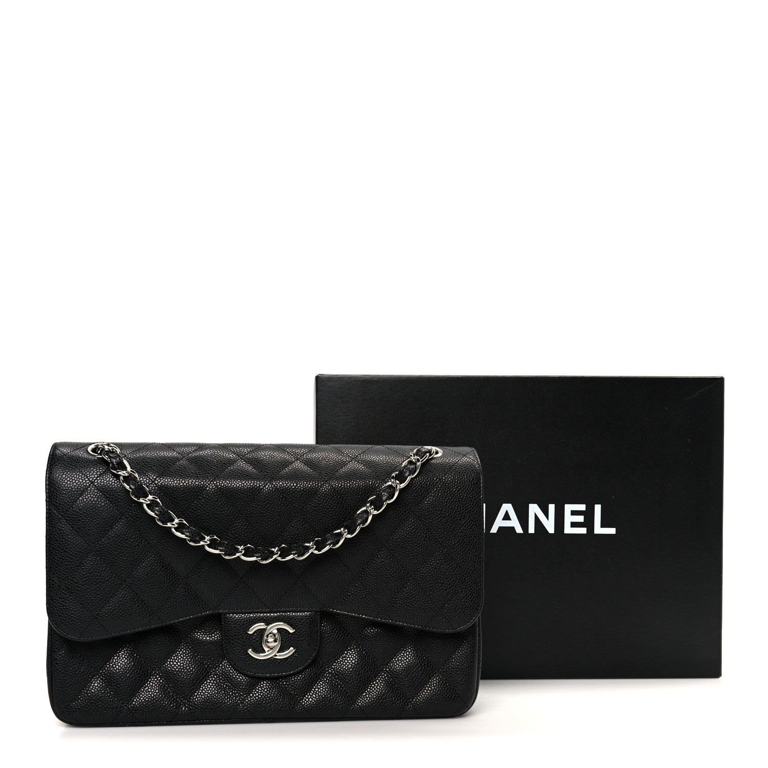 Chanel Caviar Quilted Jumbo Double Flap Black
