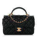 Chanel Caviar Quilted Mini Top Handle Rectangular Flap Black