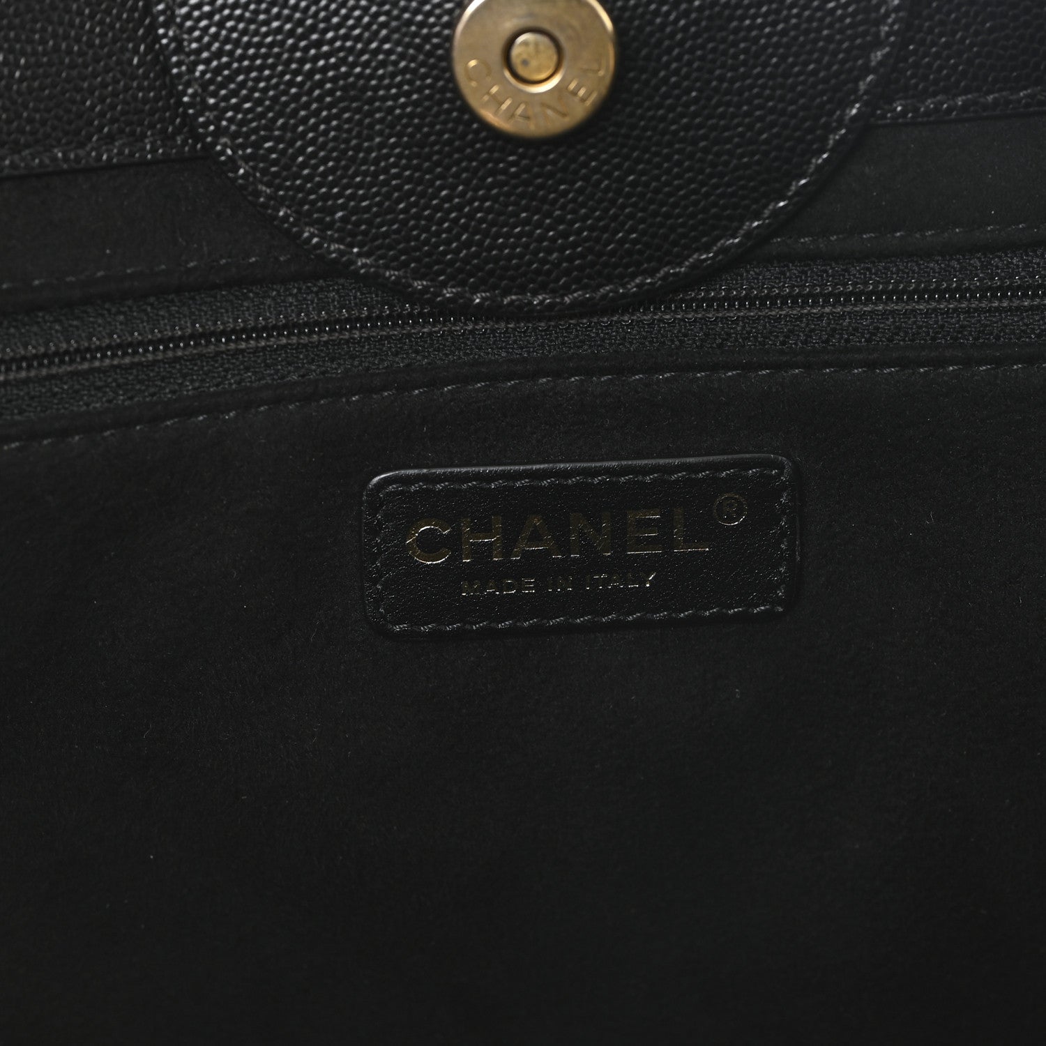 Chanel Caviar Medium Studded Deauville Tote Black