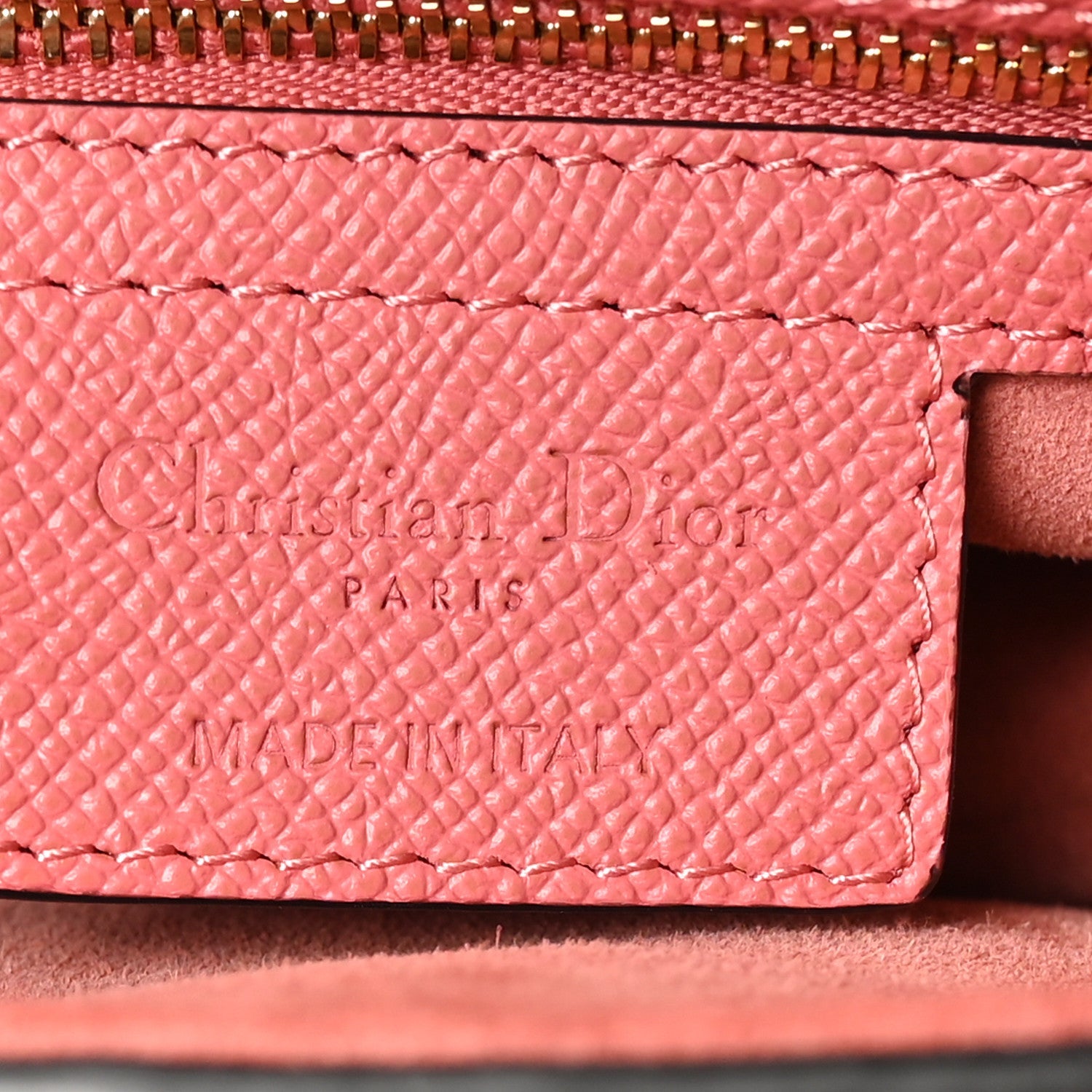 Christian Dior Grained Calfskin Saddle Bag Pink