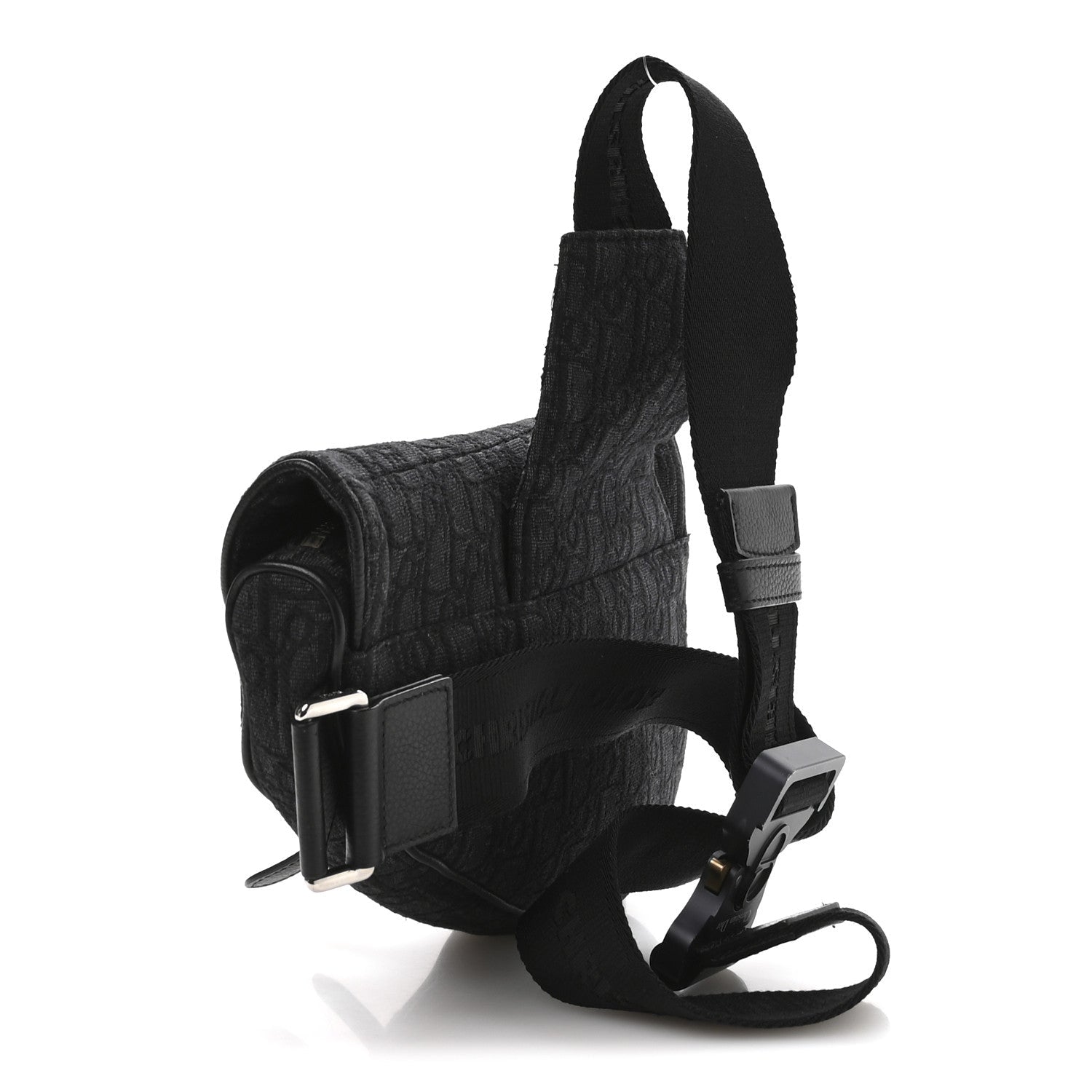 Christian Dior Oblique Mens Saddle Bag Black Blue