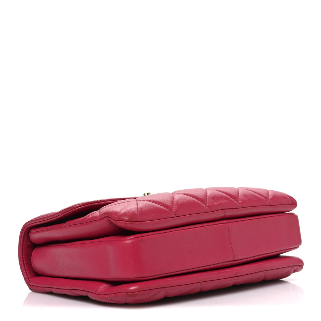 Chanel Lambskin Quilted Small Trendy CC Flap Dual Handle Bag Dark Pink