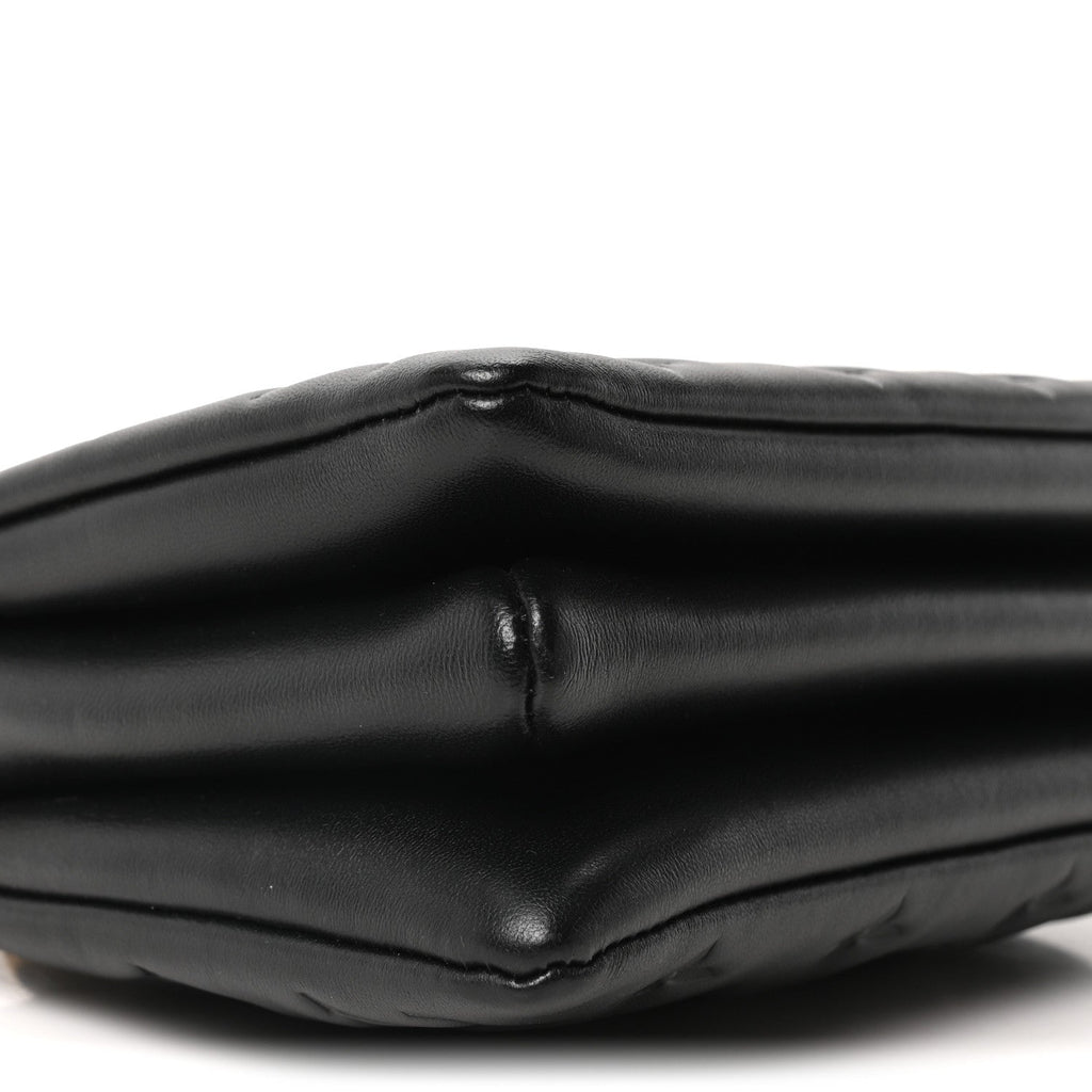 Louis Vuitton Lambskin Embossed Monogram Coussin BB Black