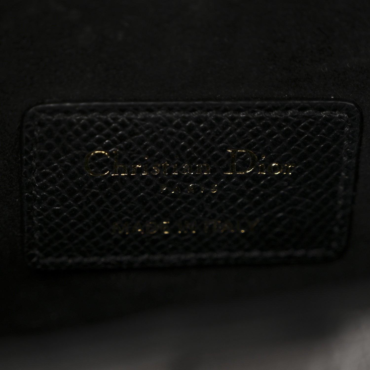 Christian Dior Grained Calfskin Mini Saddle Bag With Strap Black