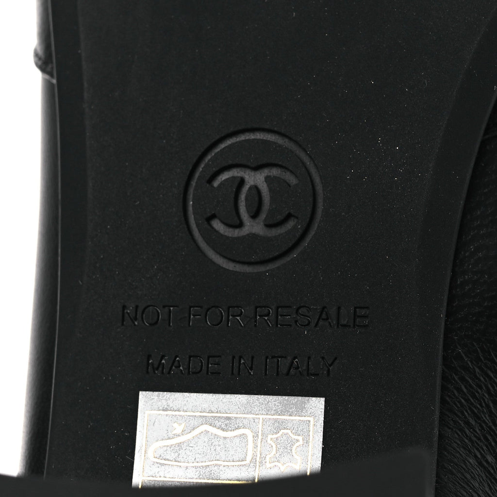 Chanel Stretch Lambskin Cap Toe CC Short Boots 36.5 Black