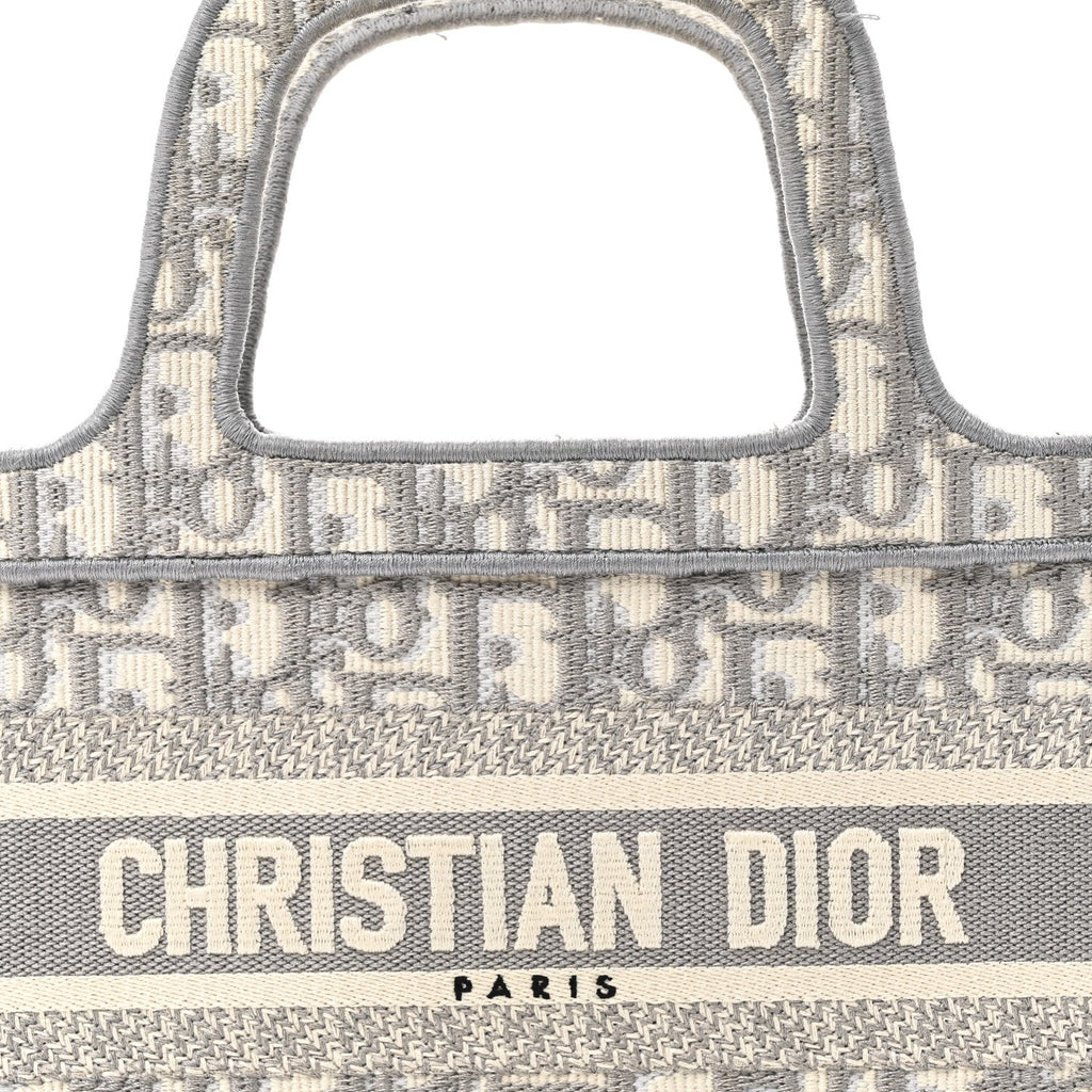 Christian Dior Oblique Mini Book Tote Grey Multicolor