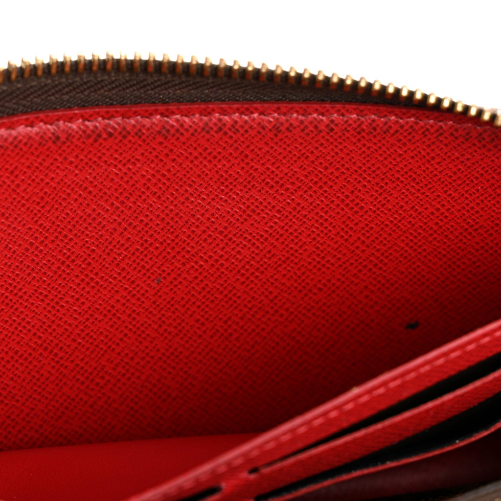 Louis Vuitton Damier Ebene Clemence Wallet Cherry
