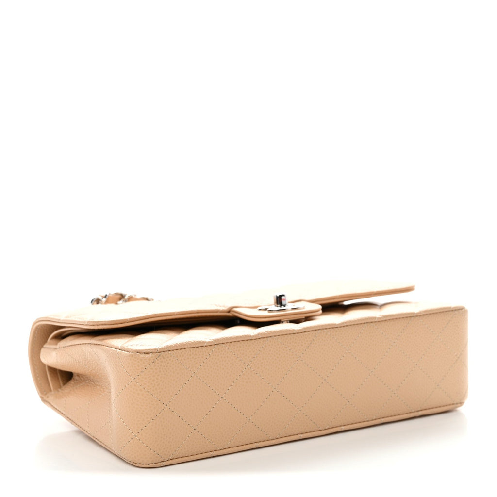Chanel Caviar Quilted Medium Double Flap Beige