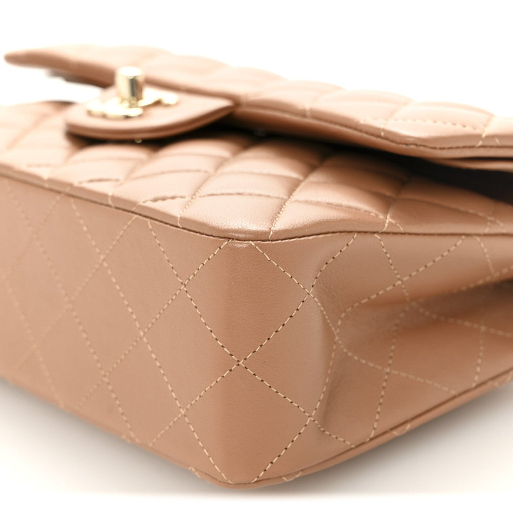Chanel Lambskin Quilted Small Double Flap Brown