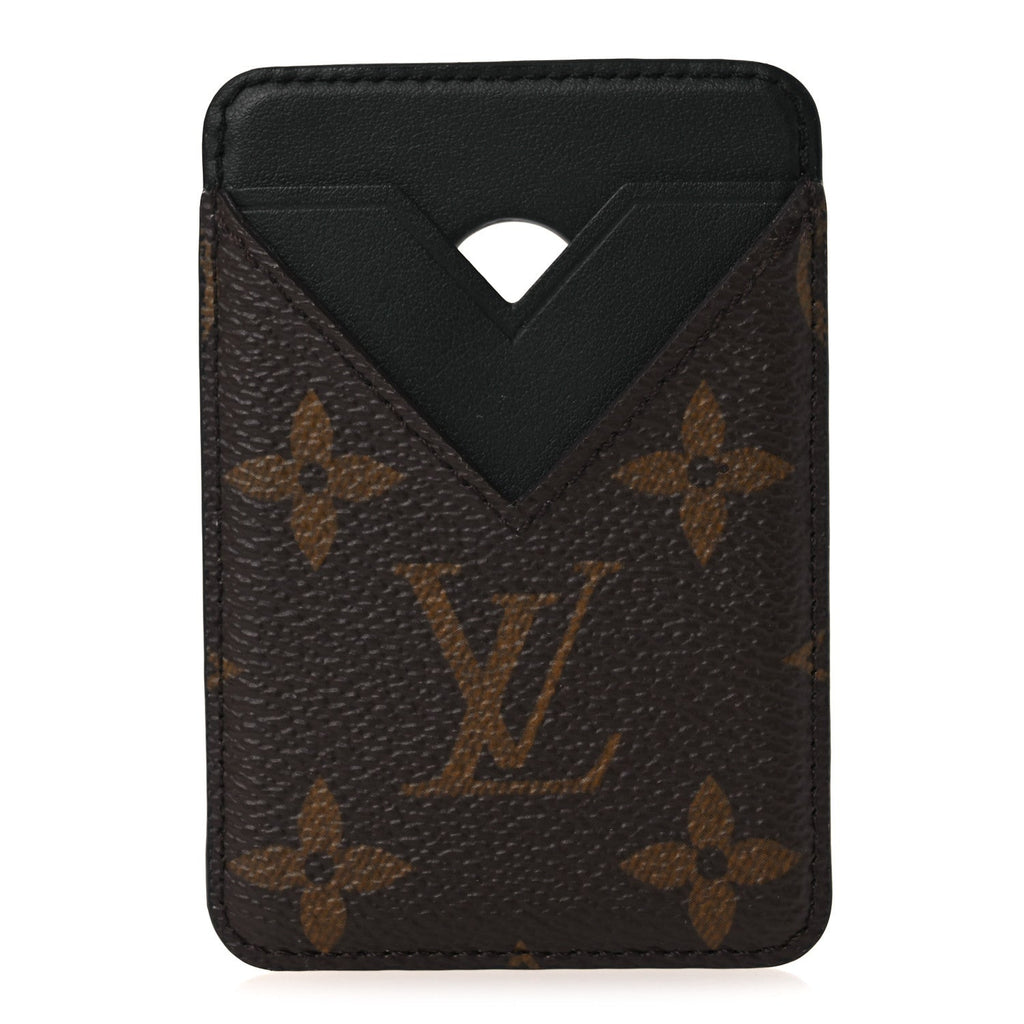 Louis Vuitton Monogram Macassar Magnetic Card Holder Black