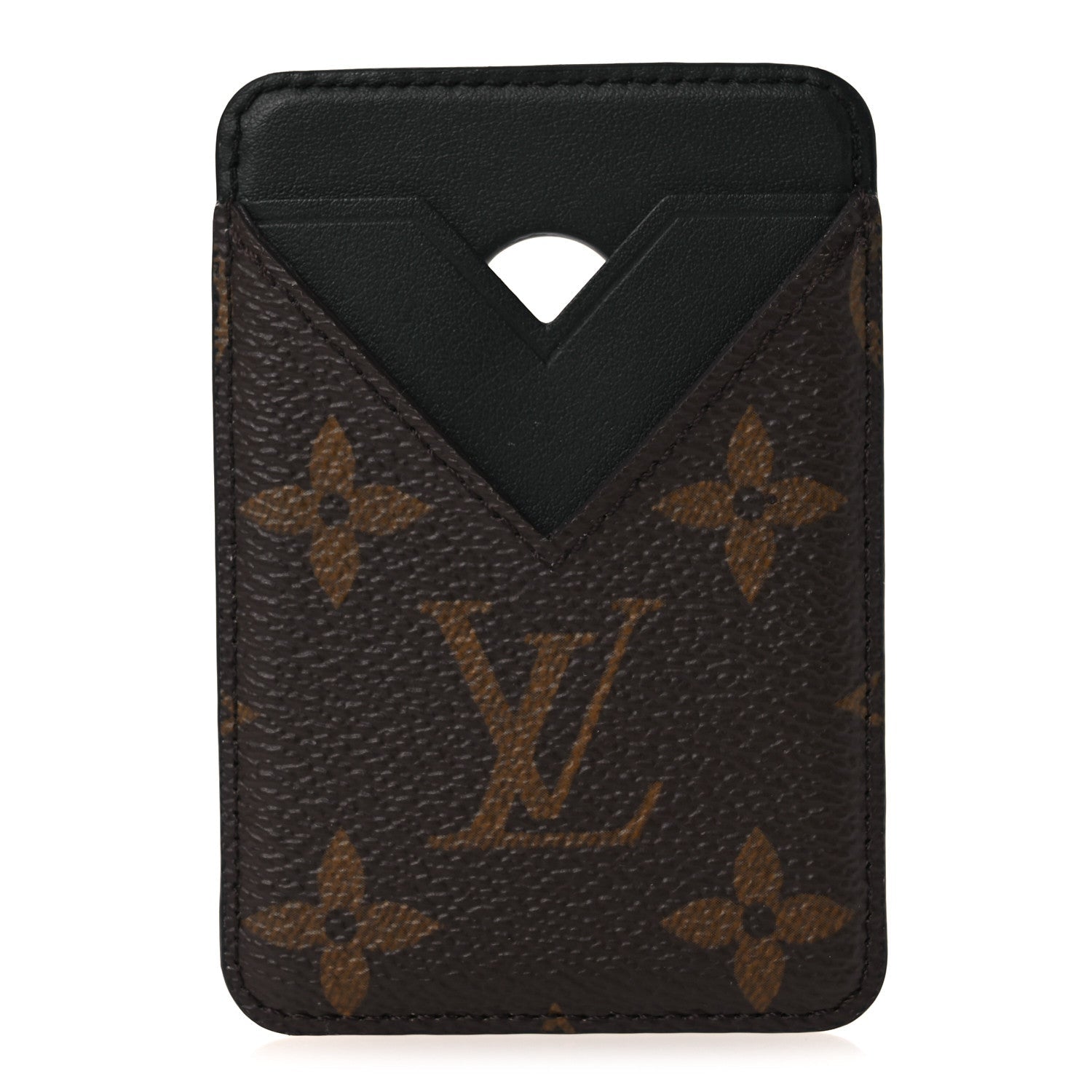 Louis Vuitton Monogram Macassar Magnetic Card Holder Black