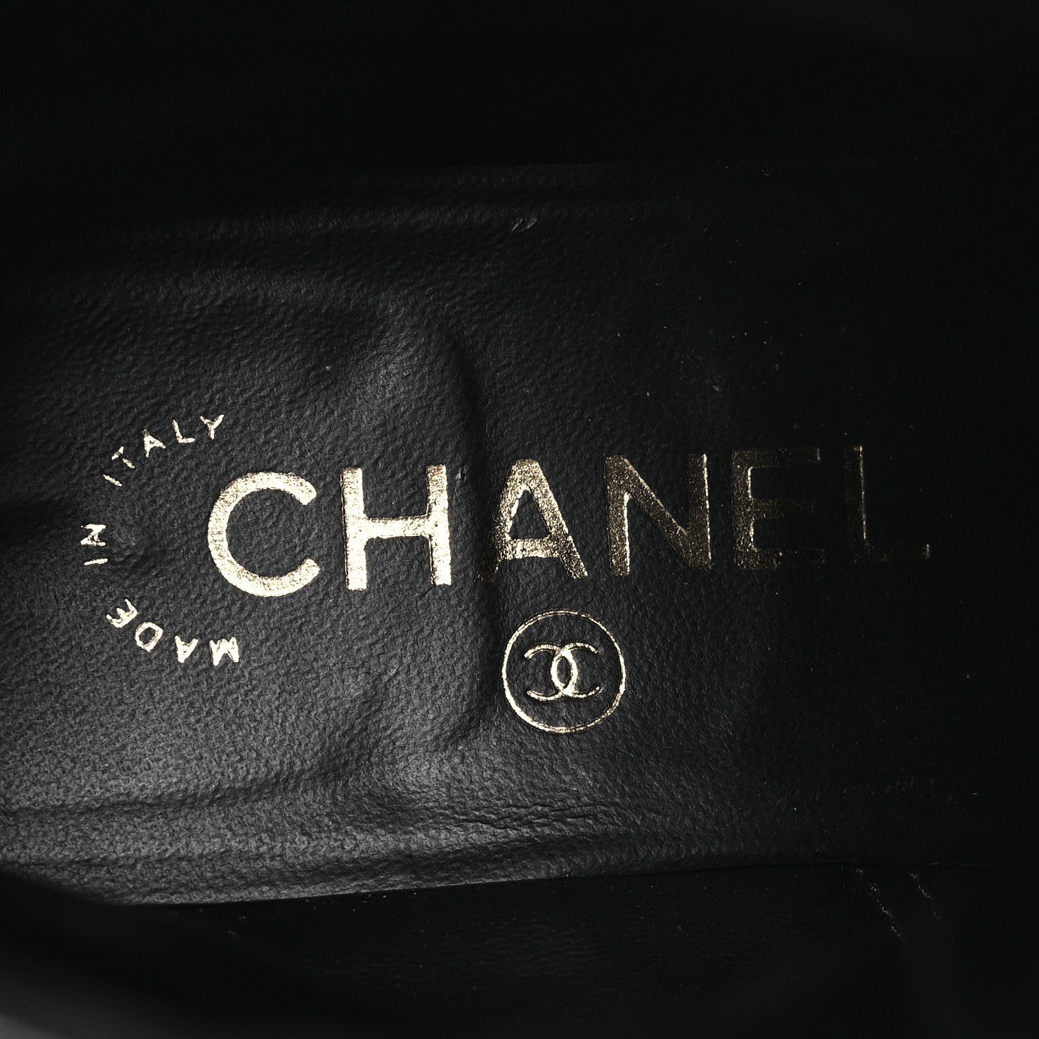 Chanel Shiny Calfskin Quilted Lace Up Combat Boots 37 Black