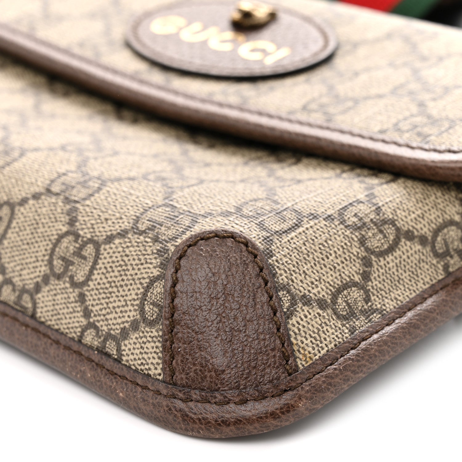 Gucci GG Supreme Monogram Neo Vintage Web Belt Bag Brown
