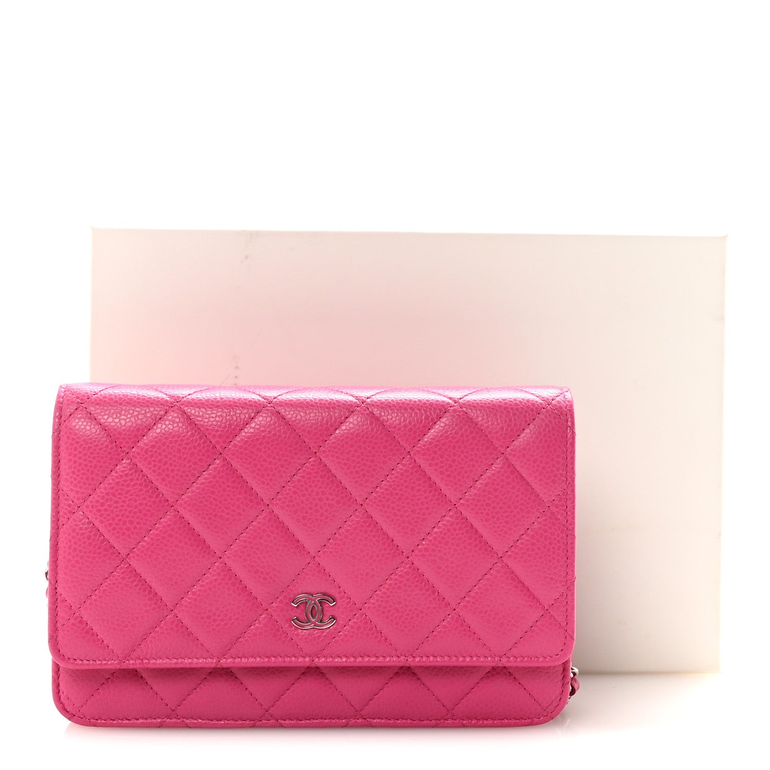 Chanel Caviar Quilted Wallet on Chain WOC Pink