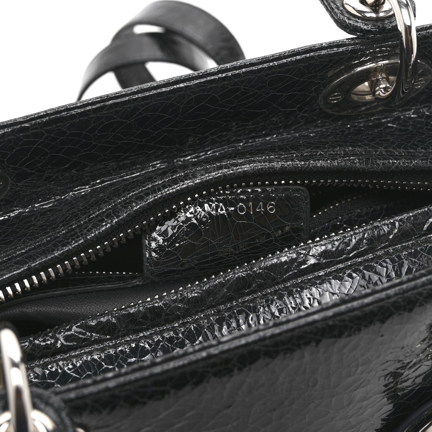 Christian Dior Ceramic Effect Deerskin Jeweled Swan Lady Dior Black