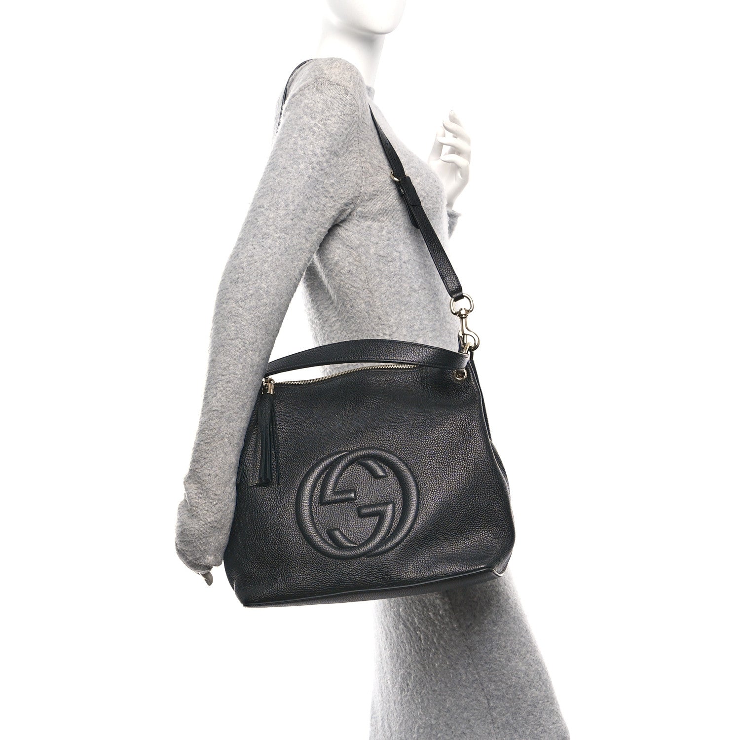 Gucci Pebbled Calfskin Large Soho Hobo Black