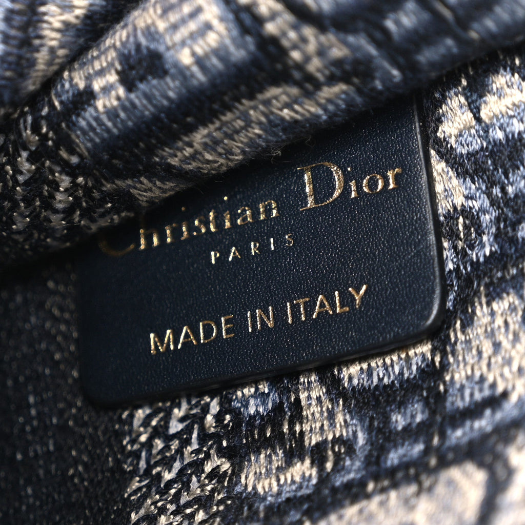 Christian Dior Oblique Mini Book Tote Blue Multicolor