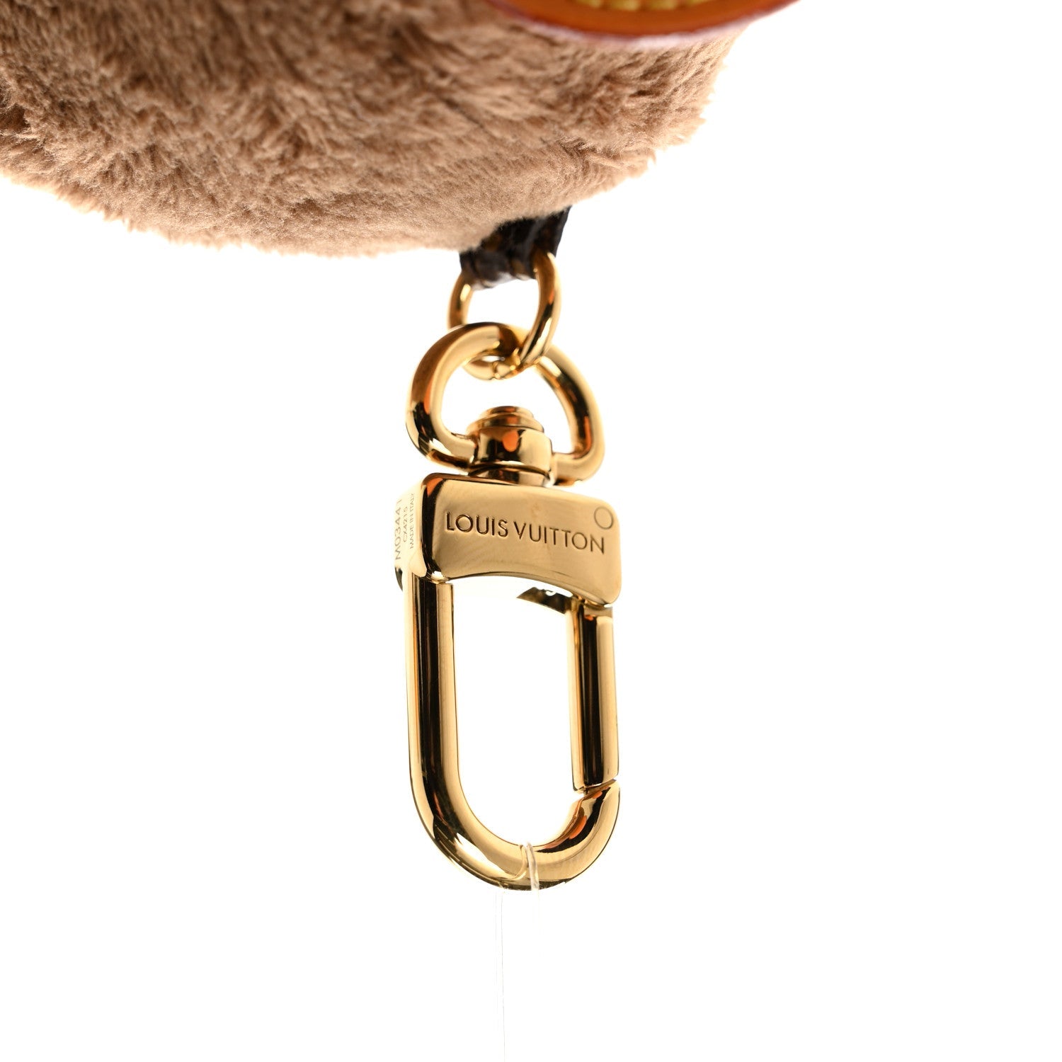 Louis Vuitton Faux Fur LV Oak Snow Bag Charm Key Holder Brown