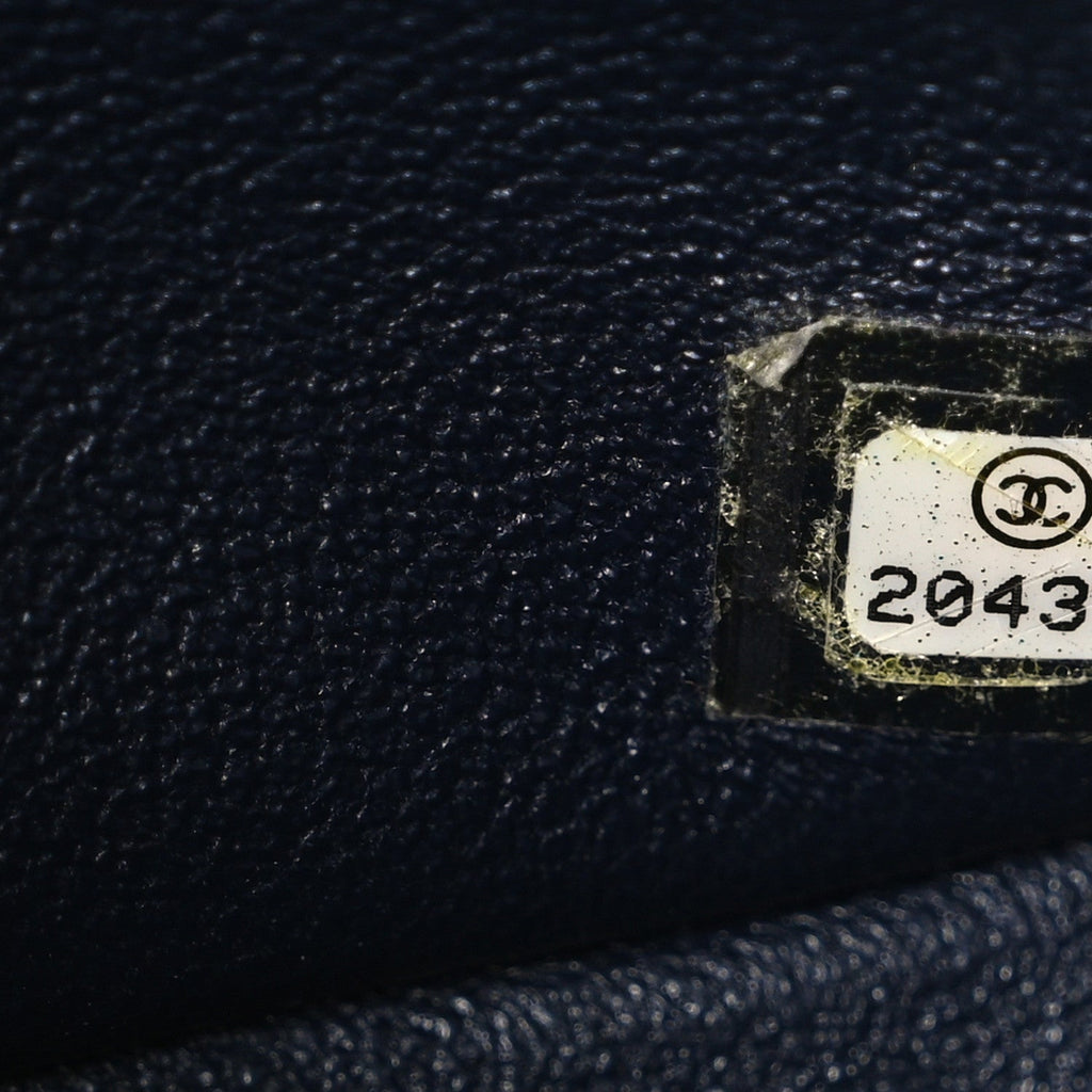 Chanel Lambskin Quilted Jumbo Double Flap Navy