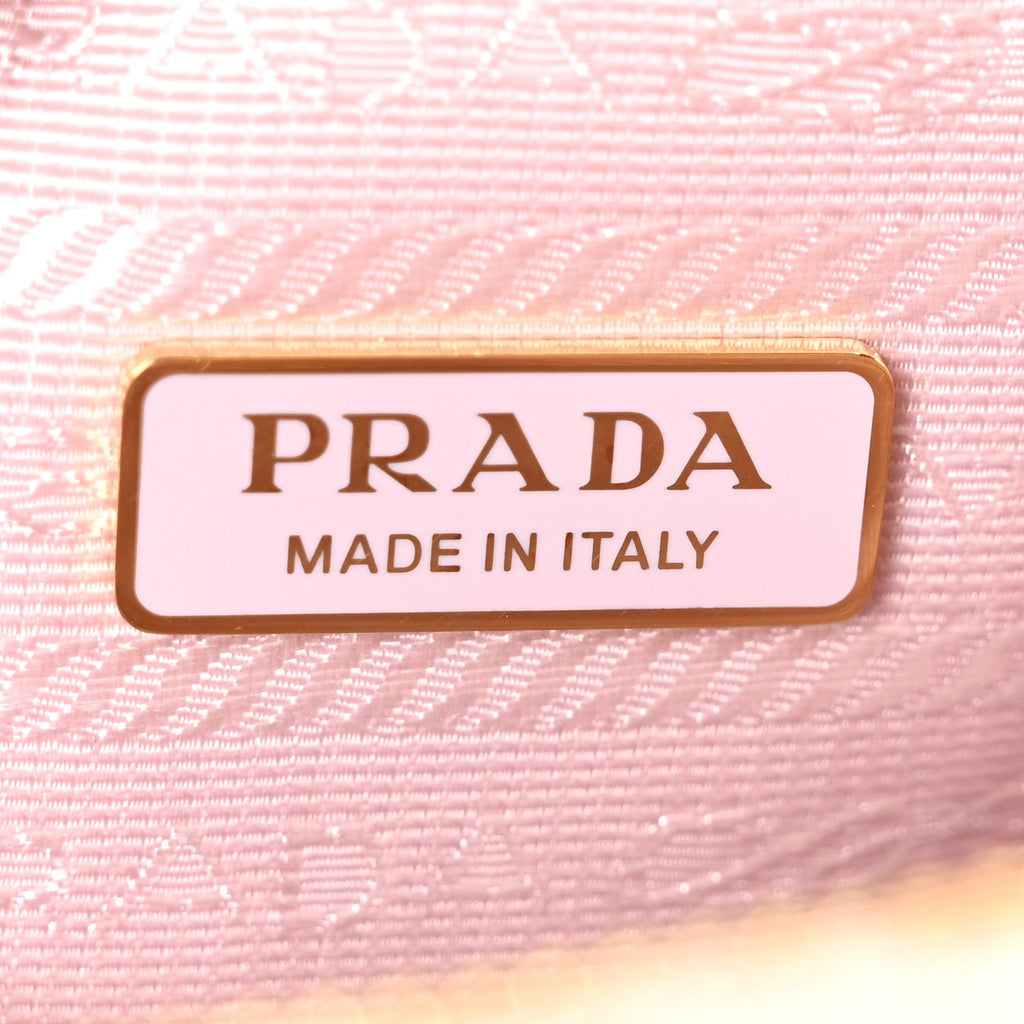 Prada Montone Shearling Mini Triangle Bag Orchidea