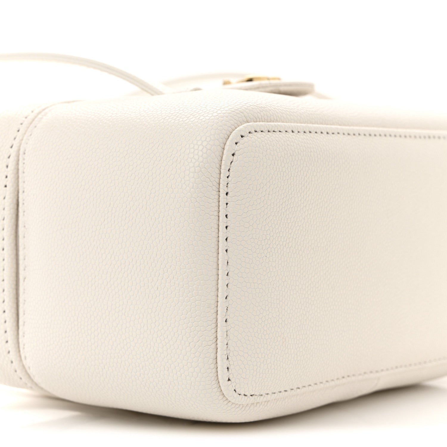 Chanel Shiny Caviar Preppy Coco Long Vanity With Strap White