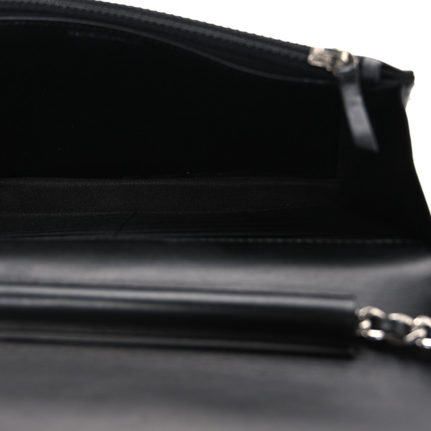 Chanel Lambskin Camellia Studded Wallet on Chain WOC Black