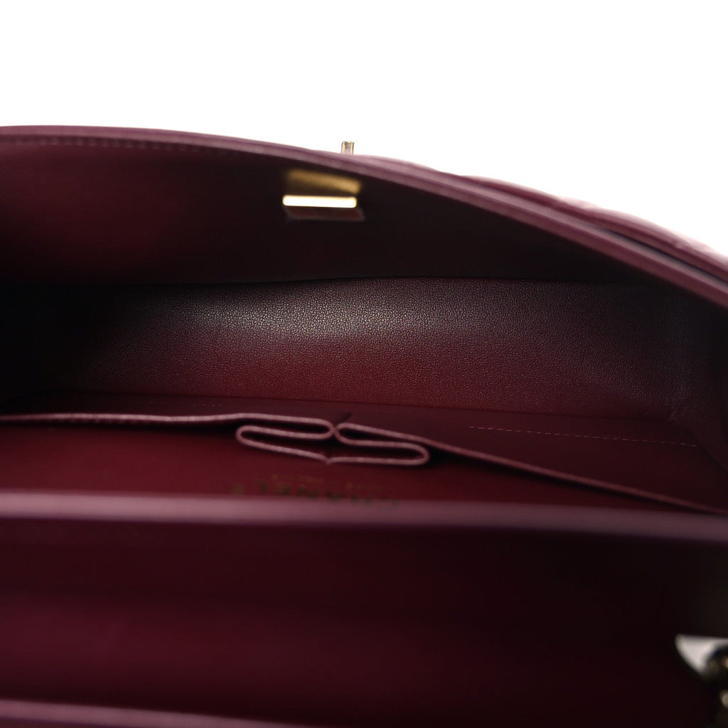 Chanel Lambskin Quilted Medium Double Flap Burgundy
