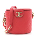 Chanel Lambskin Resin Elegant Chain Vanity Case Red