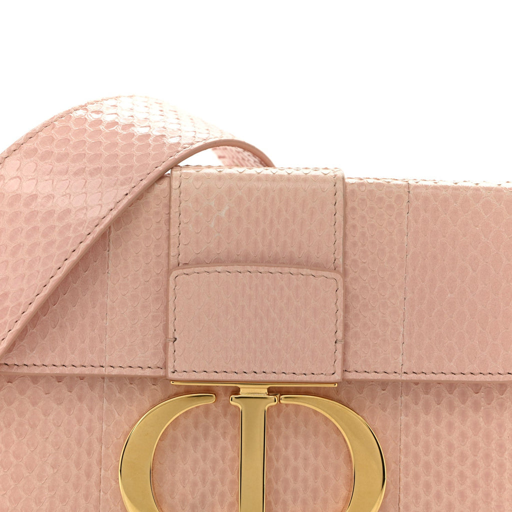 Christian Dior Snakeskin 30 Montaigne Box Bag Rose Clair