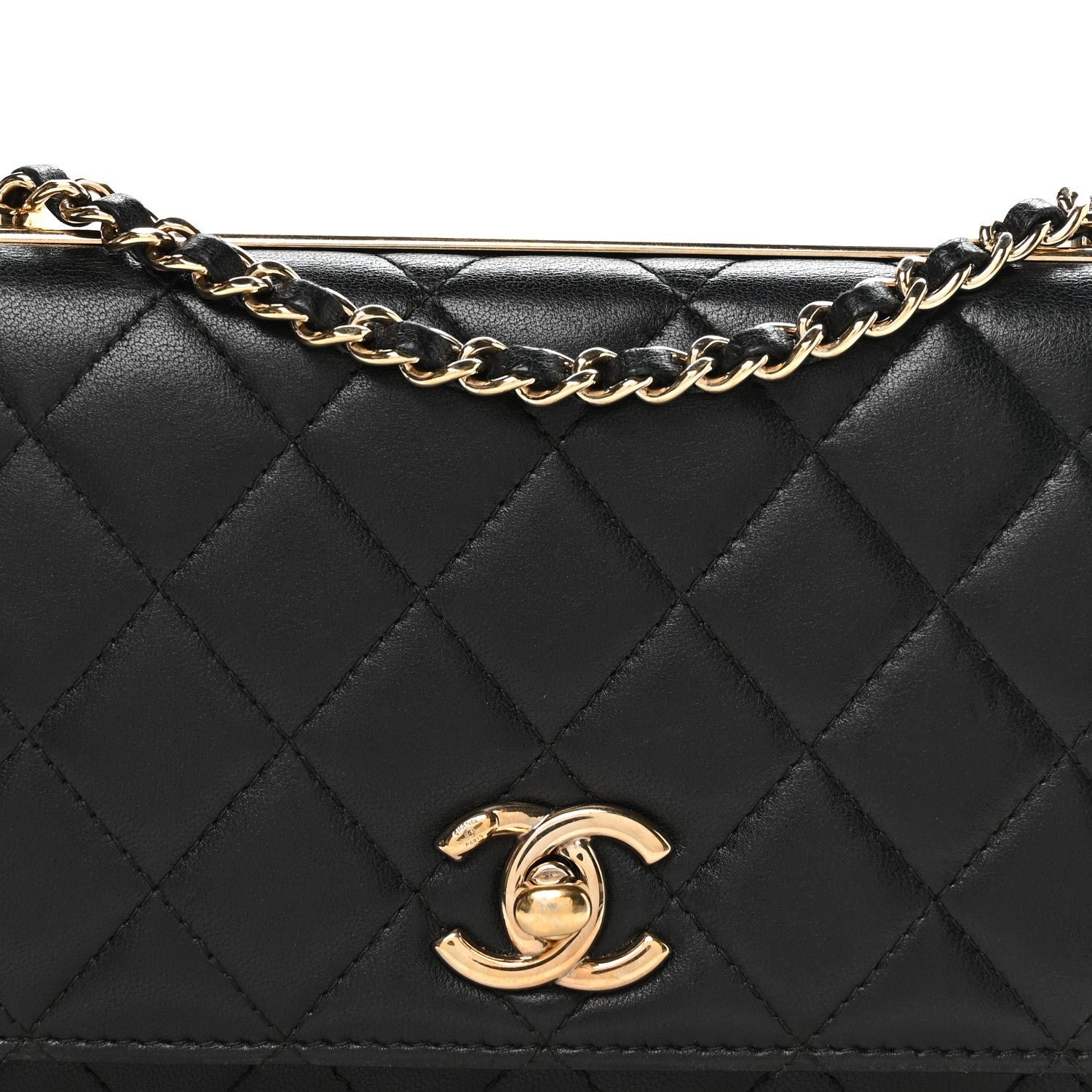 Chanel Lambskin Quilted Trendy CC Wallet On Chain WOC Black