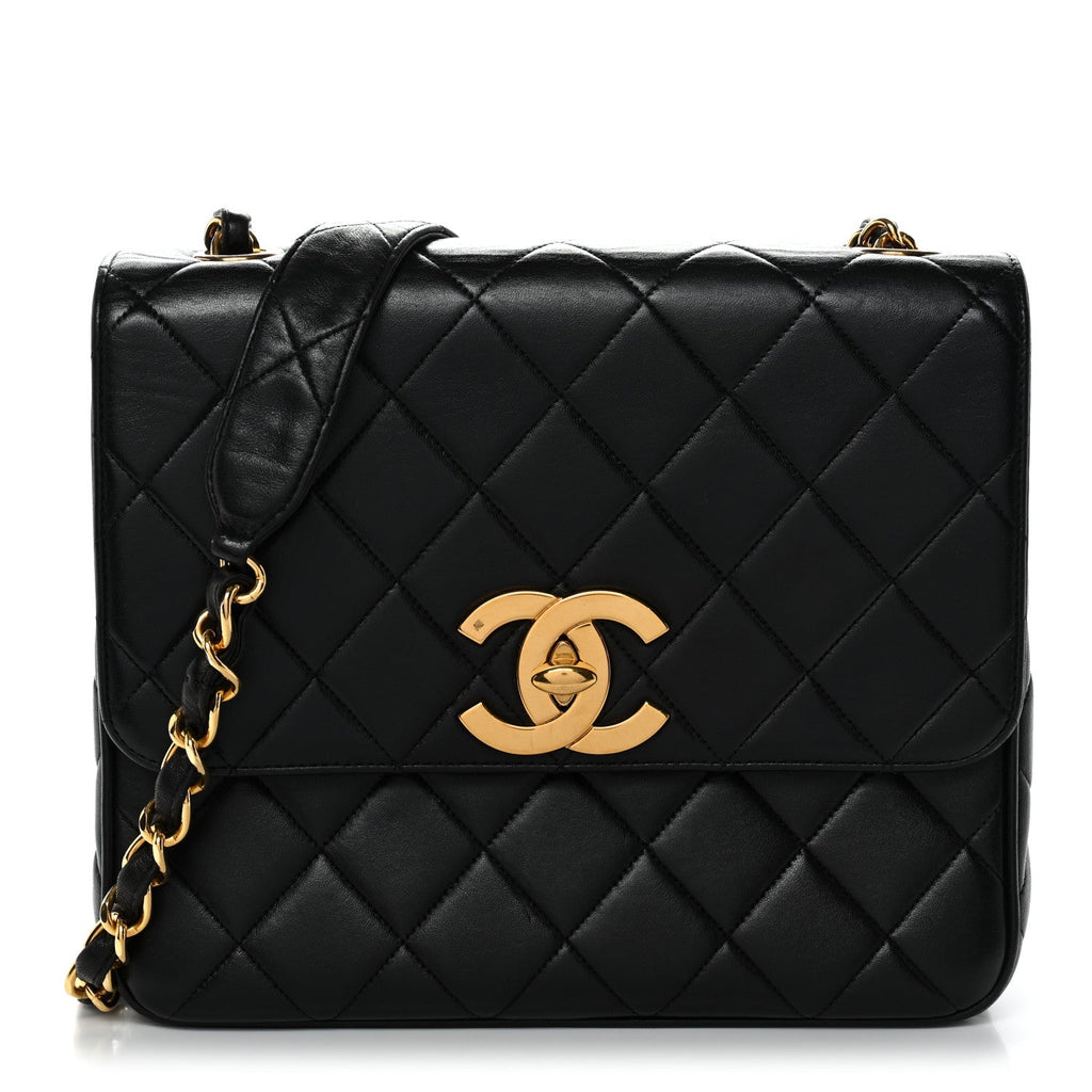 Chanel Lambskin Quilted Medium Single Flap Black