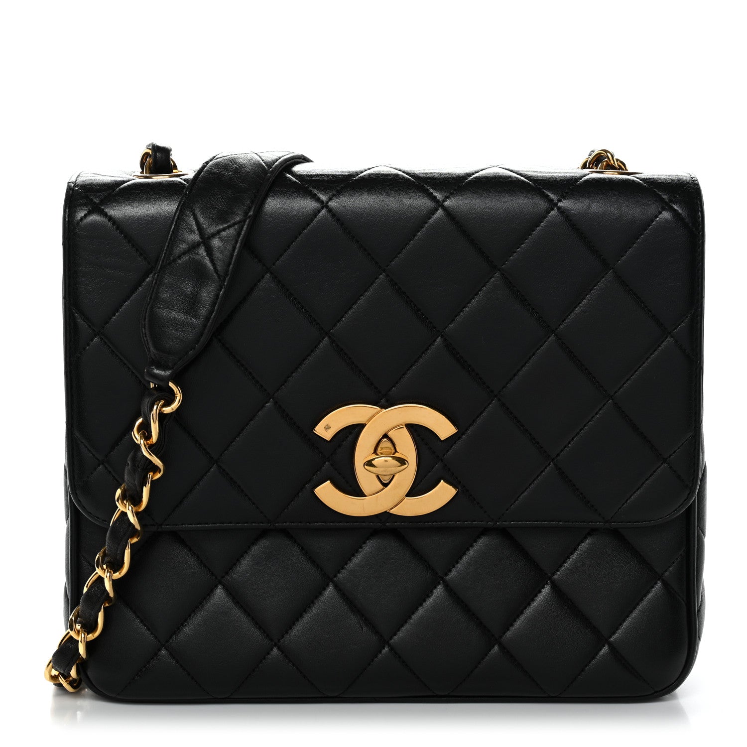 Chanel Lambskin Quilted Medium Single Flap Black