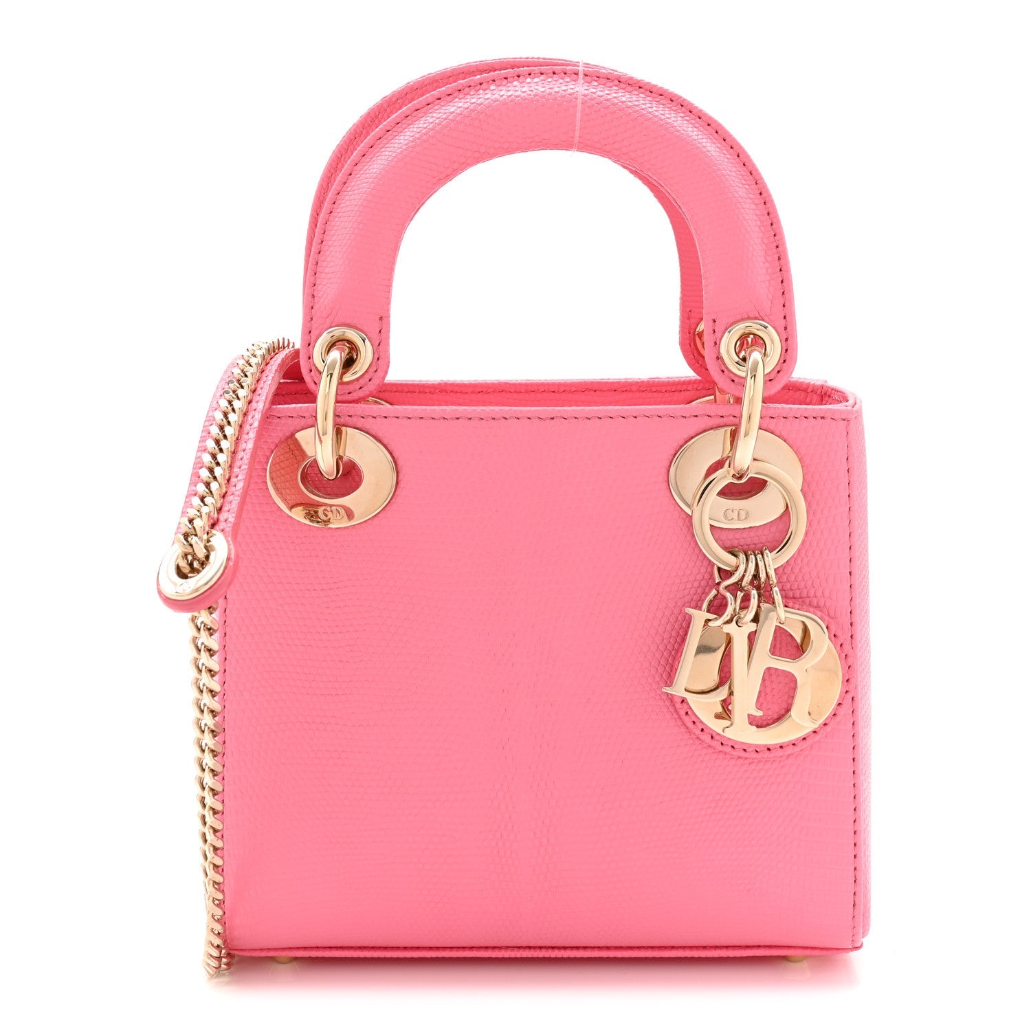 Christian Dior Lizard Mini Lady Dior Pink