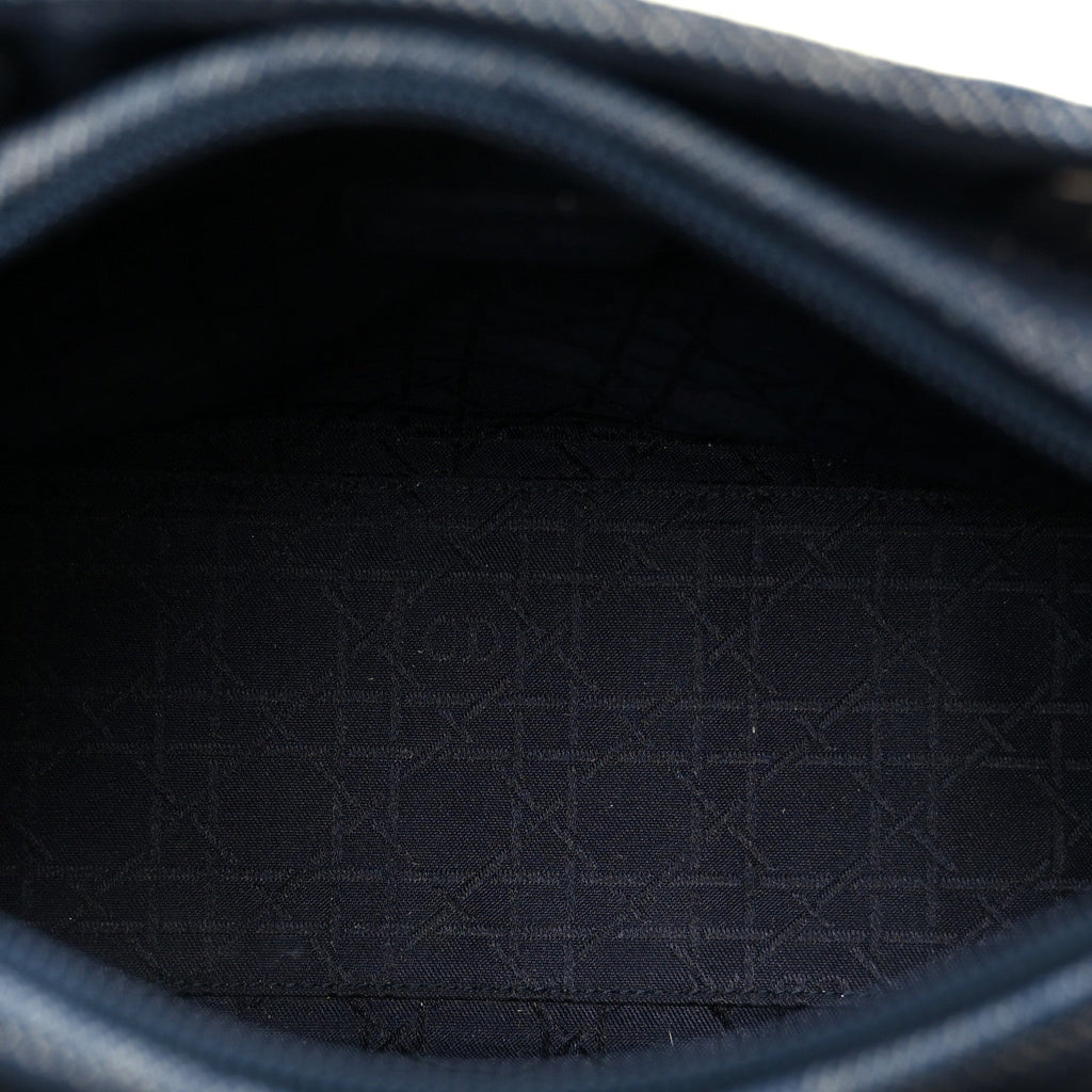 Christian Dior Denim Cannage Medium Lady Dior Blue Black