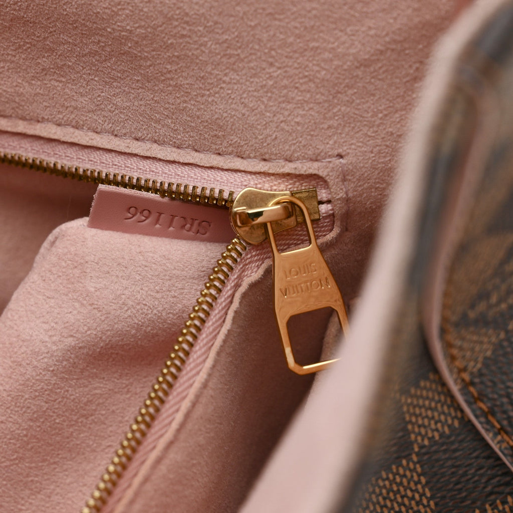 Louis Vuitton Damier Ebene Caissa Hobo Rose Ballerine