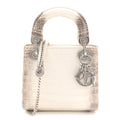 Christian Dior Niloticus Crocodile Himalaya Crystal Mini Lady Dior White