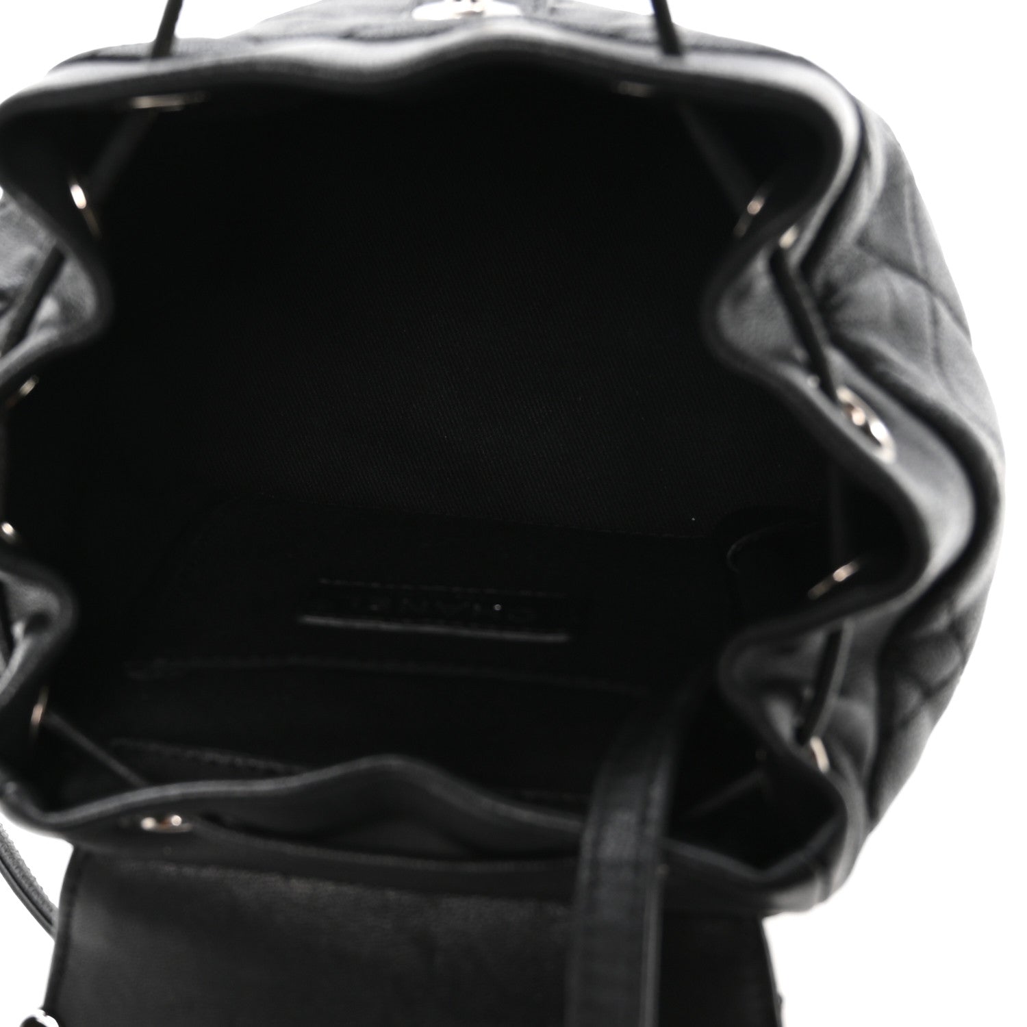 Chanel Lambskin Quilted Metallic Bubble Backpack Black