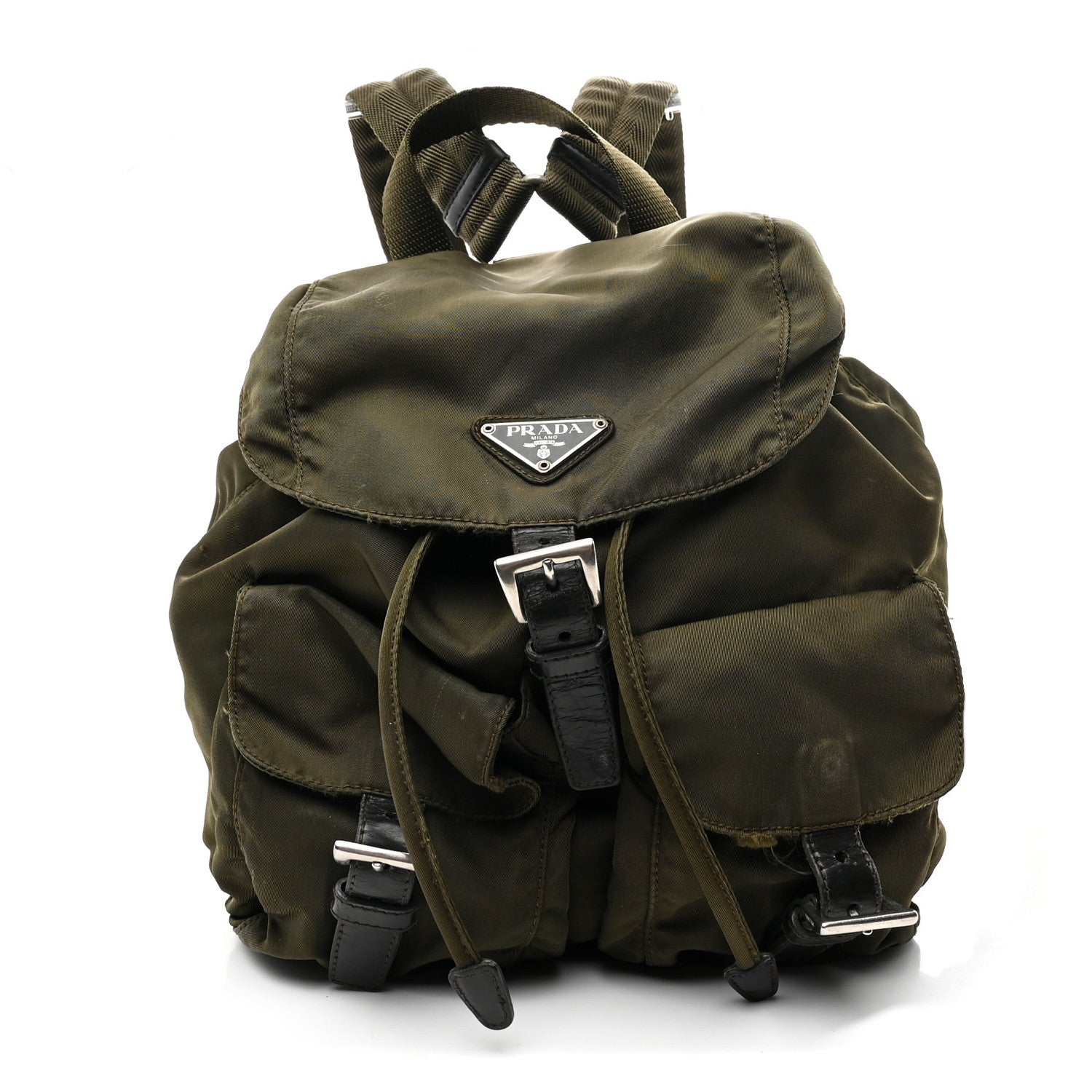 Prada Tessuto Nylon Vela Small Backpack Dark Green
